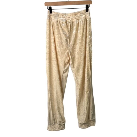 We Are HAH 1 Track Mind Crushed Velvet Jogger Pant in Almond Milk Slouchy Mesh - Picture 7 of 16